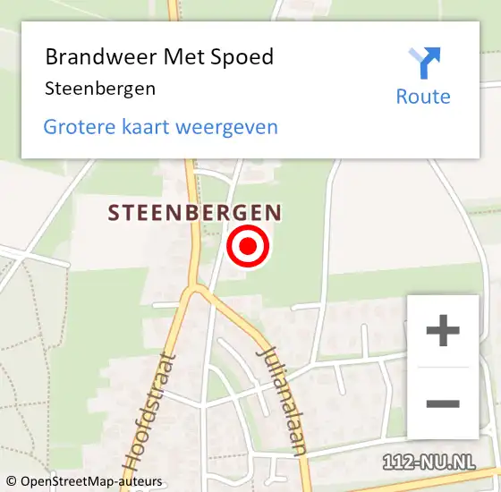 Locatie op kaart van de 112 melding: Brandweer Met Spoed Naar Steenbergen op 11 januari 2022 17:43