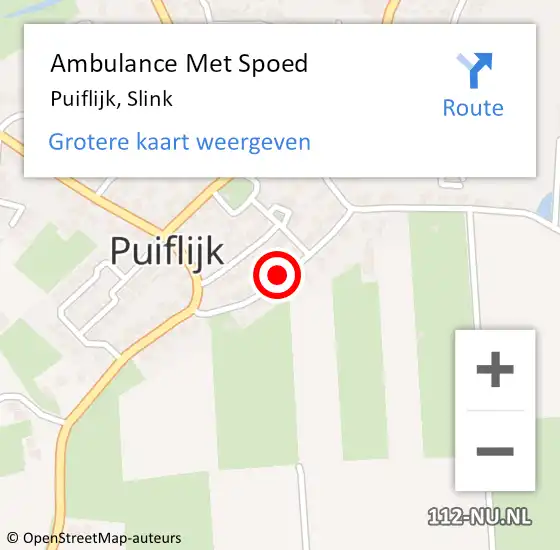 Locatie op kaart van de 112 melding: Ambulance Met Spoed Naar Puiflijk, Slink op 12 januari 2022 02:23