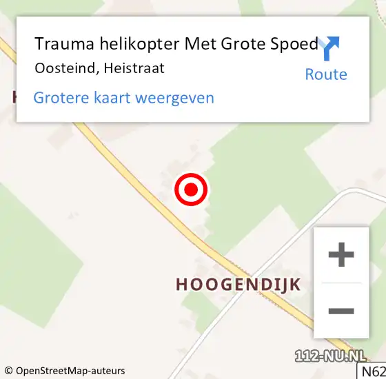 Locatie op kaart van de 112 melding: Trauma helikopter Met Grote Spoed Naar Oosteind, Heistraat op 12 januari 2022 10:05