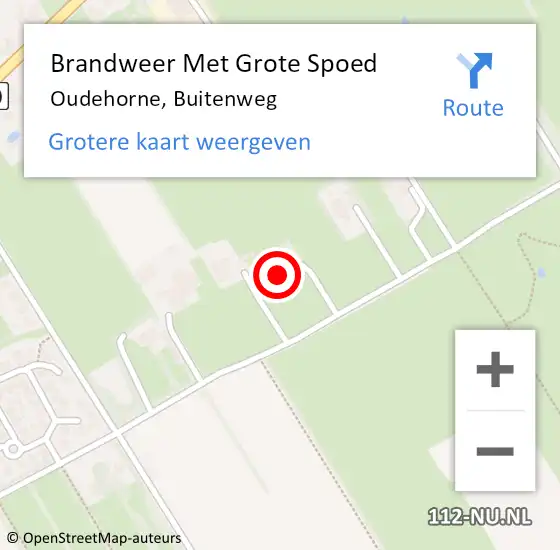 Locatie op kaart van de 112 melding: Brandweer Met Grote Spoed Naar Oudehorne, Buitenweg op 12 januari 2022 11:16
