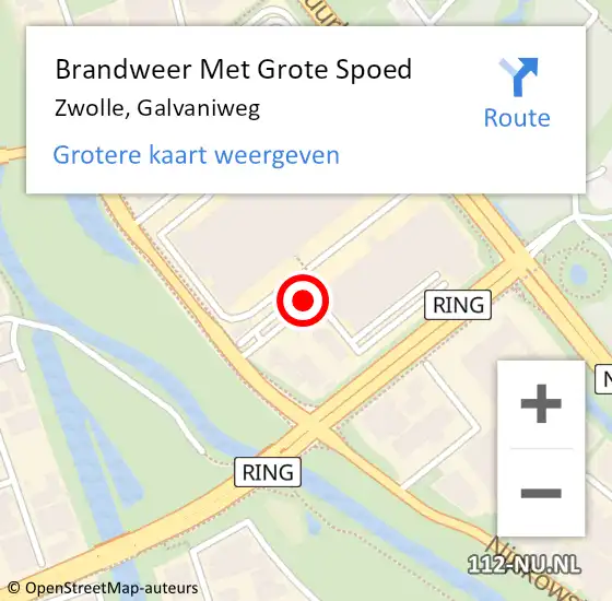 Locatie op kaart van de 112 melding: Brandweer Met Grote Spoed Naar Zwolle, Galvaniweg op 13 januari 2022 03:18