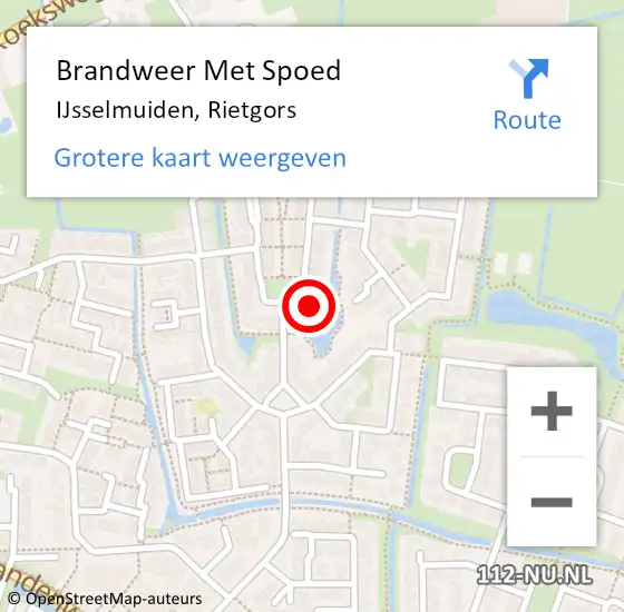 Locatie op kaart van de 112 melding: Brandweer Met Spoed Naar IJsselmuiden, Rietgors op 13 januari 2022 05:36