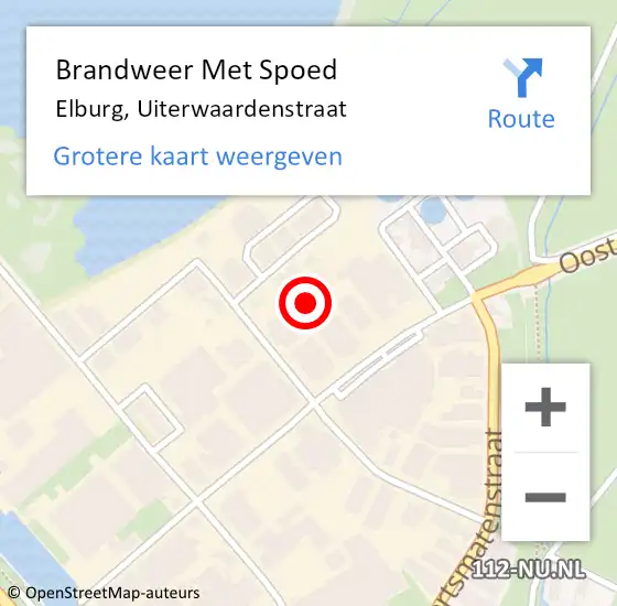 Locatie op kaart van de 112 melding: Brandweer Met Spoed Naar Elburg, Uiterwaardenstraat op 13 januari 2022 08:31