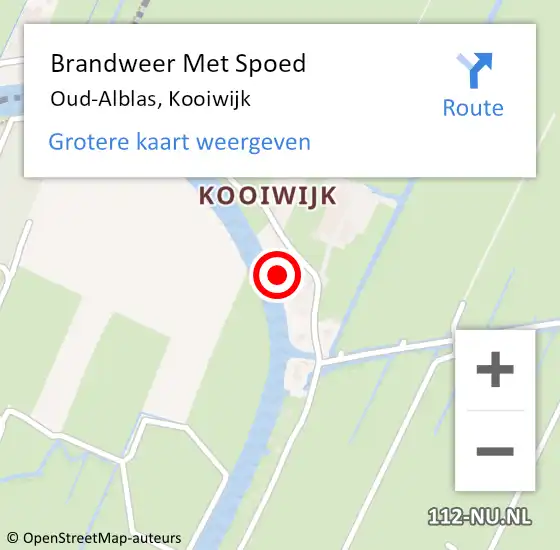 Locatie op kaart van de 112 melding: Brandweer Met Spoed Naar Oud-Alblas, Kooiwijk op 13 januari 2022 14:57