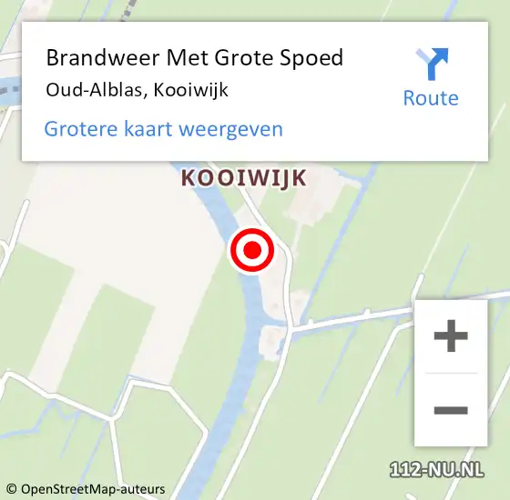 Locatie op kaart van de 112 melding: Brandweer Met Grote Spoed Naar Oud-Alblas, Kooiwijk op 13 januari 2022 15:12
