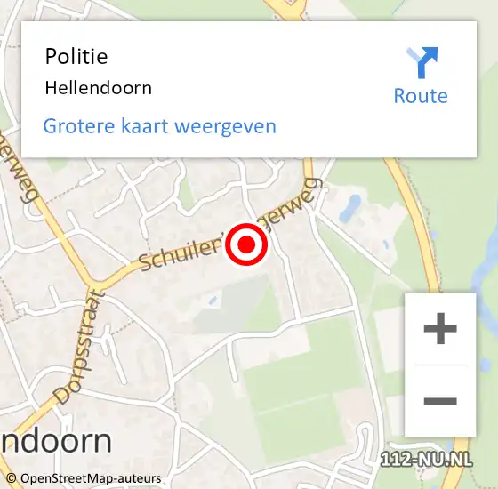 Locatie op kaart van de 112 melding: Politie Hellendoorn op 13 januari 2022 16:31