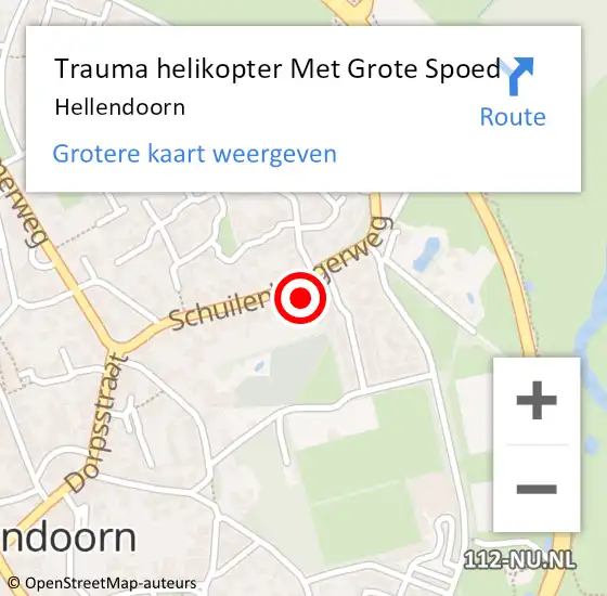Locatie op kaart van de 112 melding: Trauma helikopter Met Grote Spoed Naar Hellendoorn op 13 januari 2022 16:46