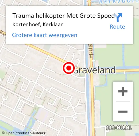 Locatie op kaart van de 112 melding: Trauma helikopter Met Grote Spoed Naar Kortenhoef, Kerklaan op 13 januari 2022 17:53