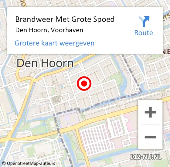 Locatie op kaart van de 112 melding: Brandweer Met Grote Spoed Naar Den Hoorn, Voorhaven op 13 januari 2022 18:57