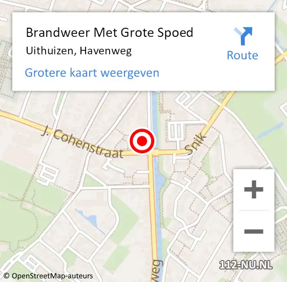 Locatie op kaart van de 112 melding: Brandweer Met Grote Spoed Naar Uithuizen, Havenweg op 13 januari 2022 19:35
