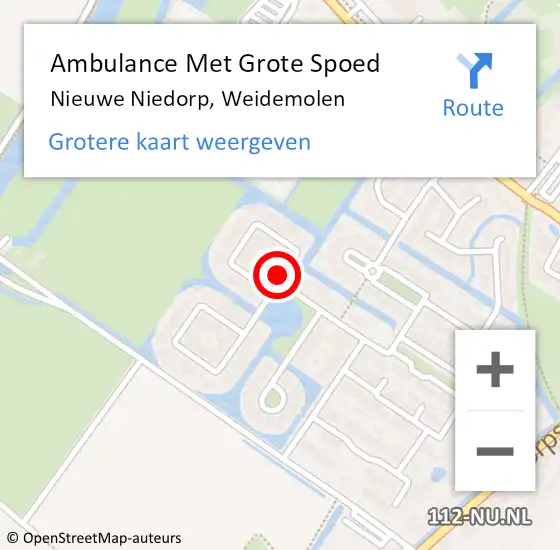Locatie op kaart van de 112 melding: Ambulance Met Grote Spoed Naar Nieuwe Niedorp, Weidemolen op 13 januari 2022 22:34