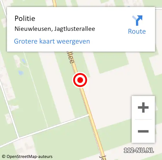 Locatie op kaart van de 112 melding: Politie Nieuwleusen, Jagtlusterallee op 14 januari 2022 08:25