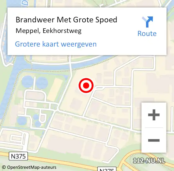 Locatie op kaart van de 112 melding: Brandweer Met Grote Spoed Naar Meppel, Eekhorstweg op 14 januari 2022 11:26