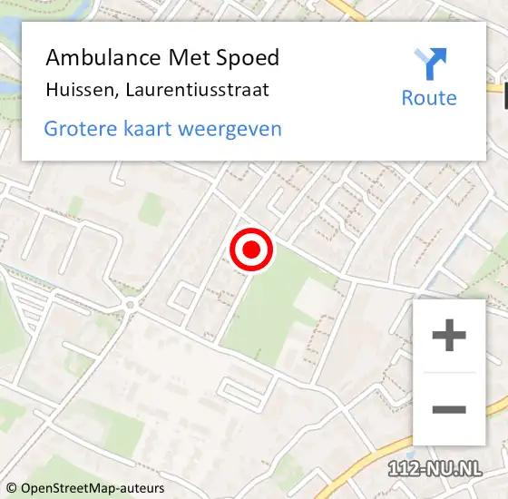 Locatie op kaart van de 112 melding: Ambulance Met Spoed Naar Huissen, Laurentiusstraat op 14 januari 2022 13:50