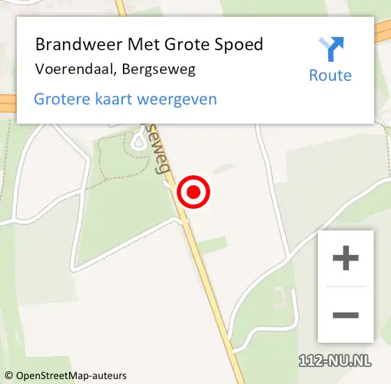 Locatie op kaart van de 112 melding: Brandweer Met Grote Spoed Naar Voerendaal, Bergseweg op 14 januari 2022 17:00