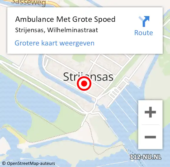 Locatie op kaart van de 112 melding: Ambulance Met Grote Spoed Naar Strijensas, Wilhelminastraat op 15 januari 2022 11:56