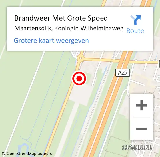 Locatie op kaart van de 112 melding: Brandweer Met Grote Spoed Naar Maartensdijk, Koningin Wilhelminaweg op 15 januari 2022 21:24