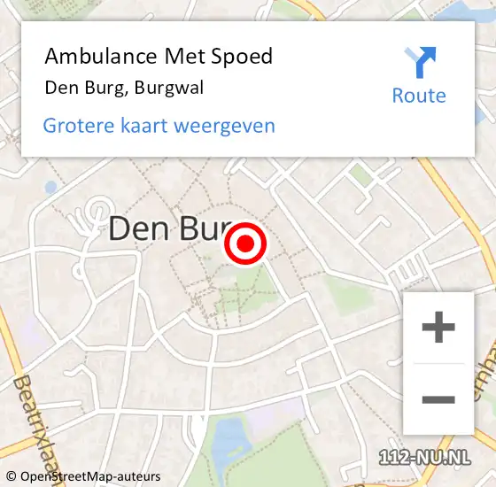 Locatie op kaart van de 112 melding: Ambulance Met Spoed Naar Den Burg, Burgwal op 16 januari 2022 15:04