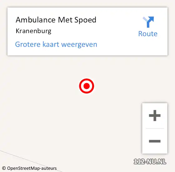 Locatie op kaart van de 112 melding: Ambulance Met Spoed Naar Kranenburg op 16 januari 2022 19:15