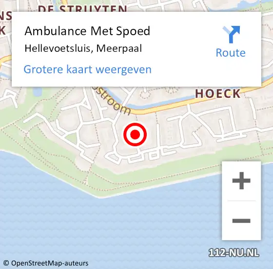 Locatie op kaart van de 112 melding: Ambulance Met Spoed Naar Hellevoetsluis, Meerpaal op 17 januari 2022 00:15