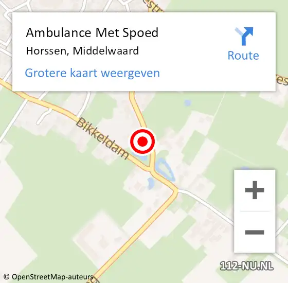 Locatie op kaart van de 112 melding: Ambulance Met Spoed Naar Horssen, Middelwaard op 17 januari 2022 02:23