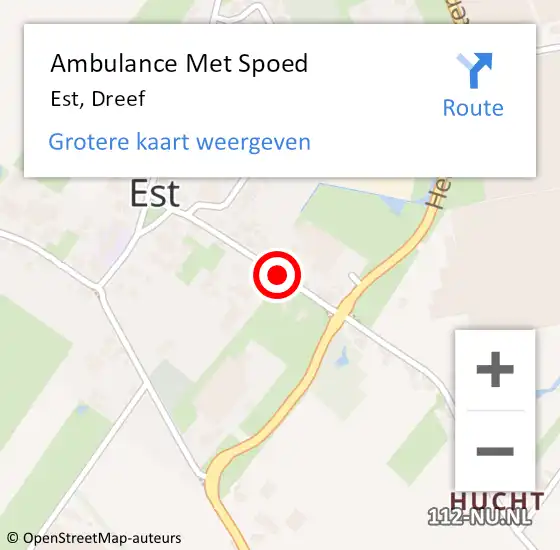 Locatie op kaart van de 112 melding: Ambulance Met Spoed Naar Est, Dreef op 17 januari 2022 09:06