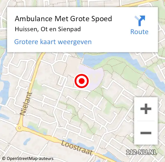 Locatie op kaart van de 112 melding: Ambulance Met Grote Spoed Naar Huissen, Ot en Sienpad op 17 januari 2022 09:19