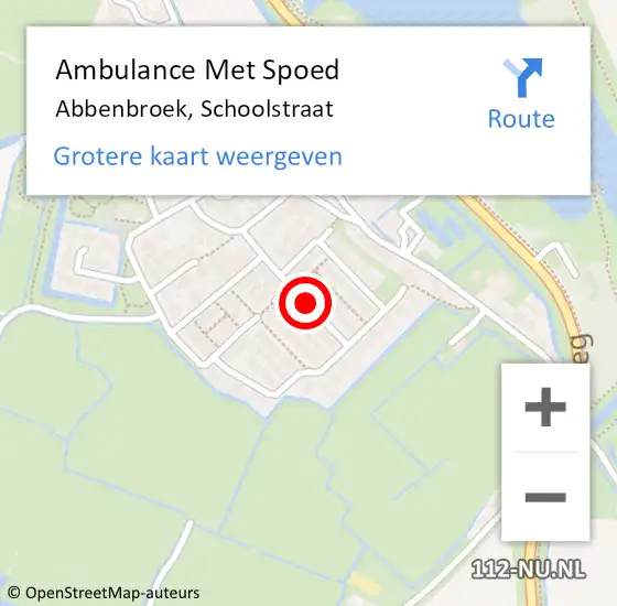Locatie op kaart van de 112 melding: Ambulance Met Spoed Naar Abbenbroek, Schoolstraat op 17 januari 2022 09:38