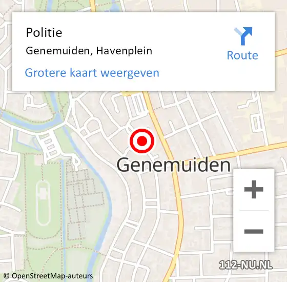 Locatie op kaart van de 112 melding: Politie Genemuiden, Havenplein op 17 januari 2022 17:19
