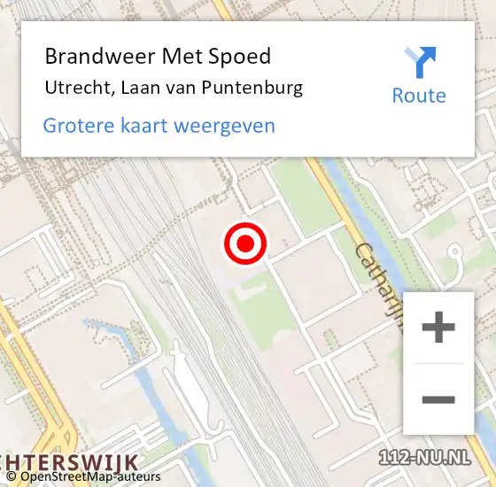 Locatie op kaart van de 112 melding: Brandweer Met Spoed Naar Utrecht, Laan van Puntenburg op 18 januari 2022 13:06