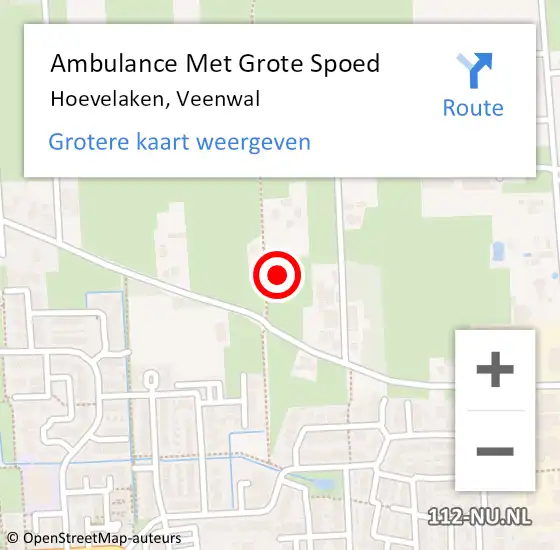 Locatie op kaart van de 112 melding: Ambulance Met Grote Spoed Naar Hoevelaken, Veenwal op 18 januari 2022 15:35