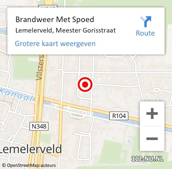 Locatie op kaart van de 112 melding: Brandweer Met Spoed Naar Lemelerveld, Meester Gorisstraat op 18 januari 2022 15:37