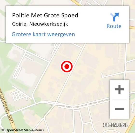 Locatie op kaart van de 112 melding: Politie Met Grote Spoed Naar Goirle, Nieuwkerksedijk op 18 januari 2022 16:18