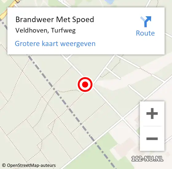 Locatie op kaart van de 112 melding: Brandweer Met Spoed Naar Veldhoven, Turfweg op 19 januari 2022 11:55