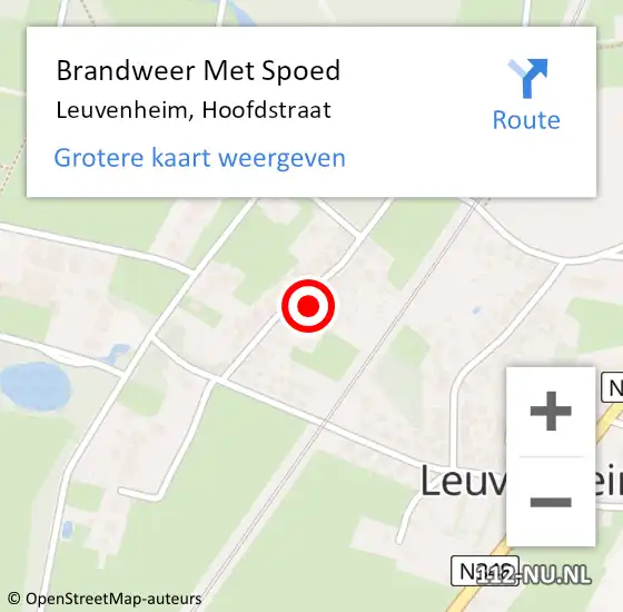 Locatie op kaart van de 112 melding: Brandweer Met Spoed Naar Leuvenheim, Hoofdstraat op 19 januari 2022 12:07