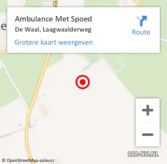 Locatie op kaart van de 112 melding: Ambulance Met Spoed Naar De Waal, Laagwaalderweg op 19 januari 2022 17:58