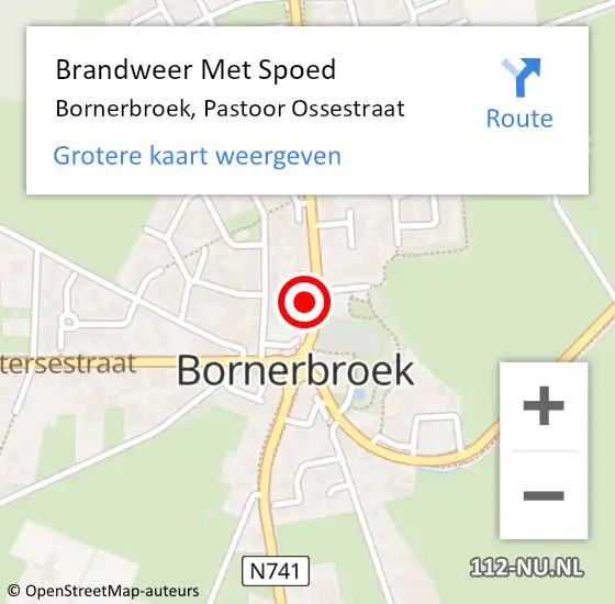 Locatie op kaart van de 112 melding: Brandweer Met Spoed Naar Bornerbroek, Pastoor Ossestraat op 19 januari 2022 23:23