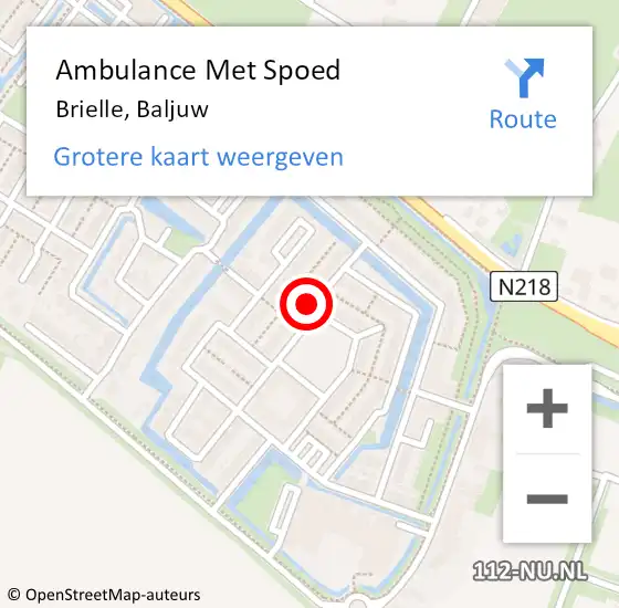Locatie op kaart van de 112 melding: Ambulance Met Spoed Naar Brielle, Baljuw op 20 januari 2022 04:42