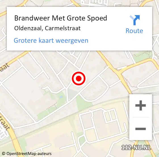 Locatie op kaart van de 112 melding: Brandweer Met Grote Spoed Naar Oldenzaal, Carmelstraat op 20 januari 2022 12:10