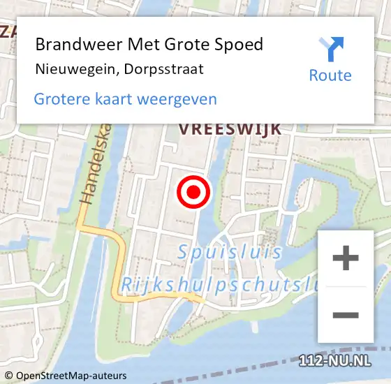 Locatie op kaart van de 112 melding: Brandweer Met Grote Spoed Naar Nieuwegein, Dorpsstraat op 20 januari 2022 14:59