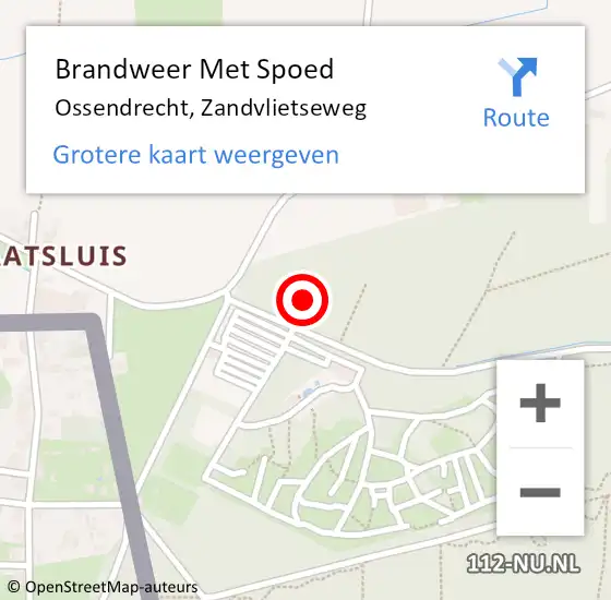 Locatie op kaart van de 112 melding: Brandweer Met Spoed Naar Ossendrecht, Zandvlietseweg op 20 januari 2022 16:09