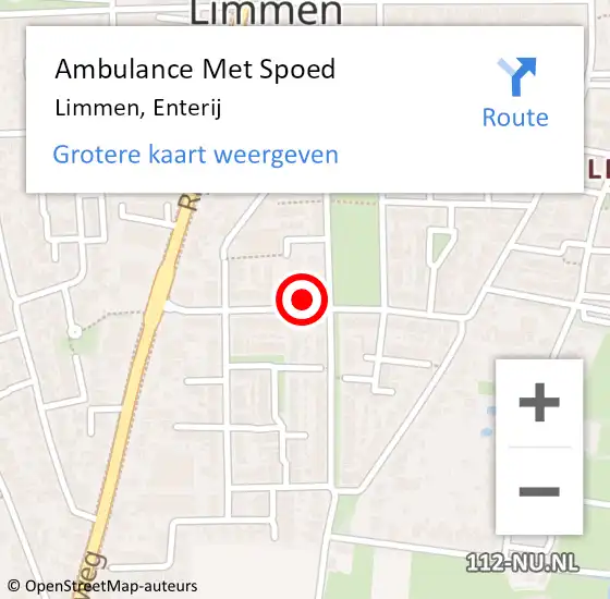 Locatie op kaart van de 112 melding: Ambulance Met Spoed Naar Limmen, Enterij op 20 januari 2022 21:28