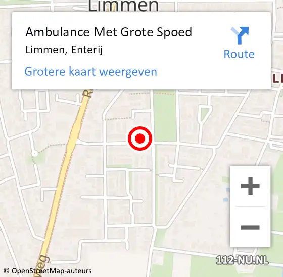 Locatie op kaart van de 112 melding: Ambulance Met Grote Spoed Naar Limmen, Enterij op 20 januari 2022 21:42