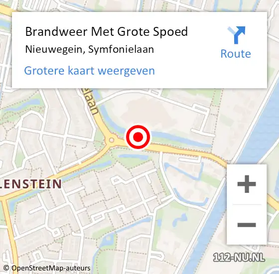 Locatie op kaart van de 112 melding: Brandweer Met Grote Spoed Naar Nieuwegein, Symfonielaan op 21 januari 2022 00:01
