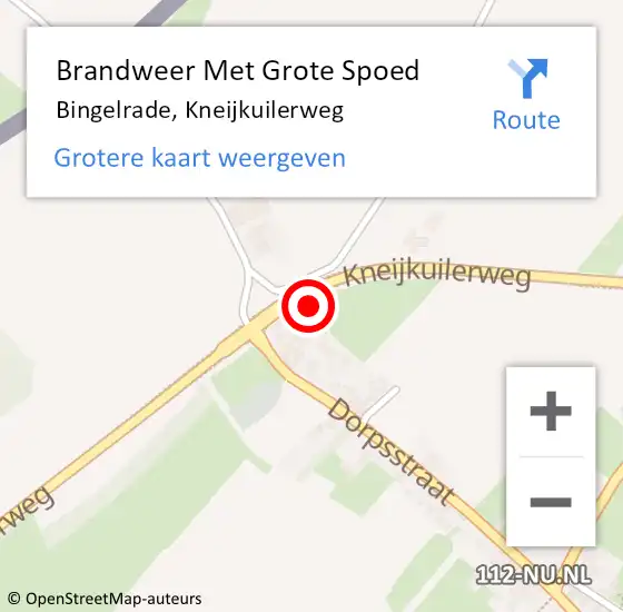 Locatie op kaart van de 112 melding: Brandweer Met Grote Spoed Naar Bingelrade, Kneijkuilerweg op 21 januari 2022 00:28