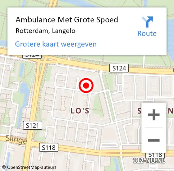 Locatie op kaart van de 112 melding: Ambulance Met Grote Spoed Naar Rotterdam, Langelo op 21 januari 2022 07:08