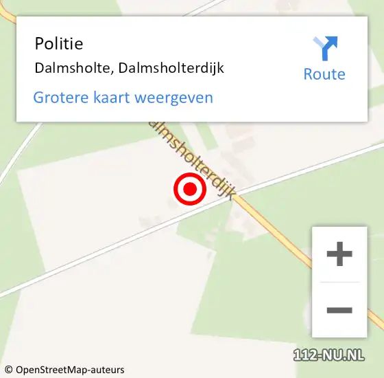 Locatie op kaart van de 112 melding: Politie Dalmsholte, Dalmsholterdijk op 21 januari 2022 11:37