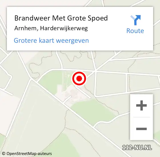 Locatie op kaart van de 112 melding: Brandweer Met Grote Spoed Naar Arnhem, Harderwijkerweg op 21 januari 2022 16:15