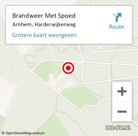 Locatie op kaart van de 112 melding: Brandweer Met Spoed Naar Arnhem, Harderwijkerweg op 21 januari 2022 16:42