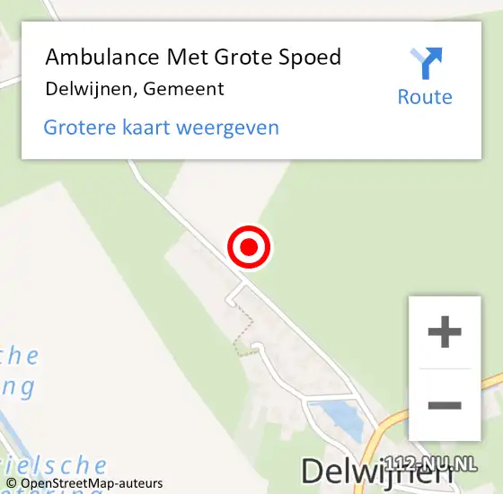 Locatie op kaart van de 112 melding: Ambulance Met Grote Spoed Naar Delwijnen, Gemeent op 21 januari 2022 17:25